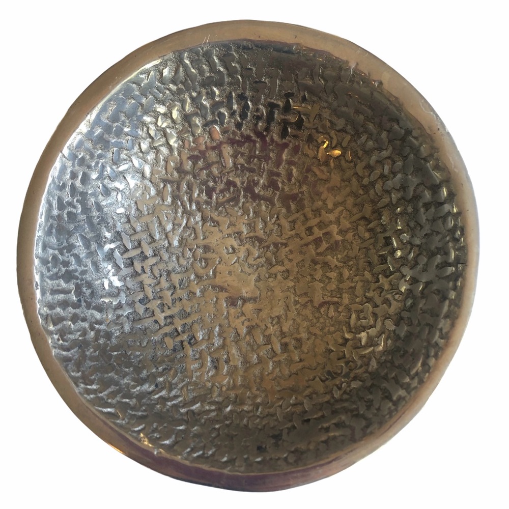Handmade Old Town Imports Etched Polished Aluminum Bowl EUC